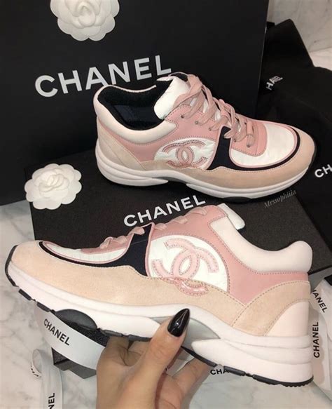 chanel suede shoes|Chanel sneakers pink inside.